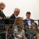 Nicola Rizzoli su uno dei palchi dello Sferisterio con il sindaco di Macerata, Romano Carancini, e l'ex arbitro Nicola Nicoletti