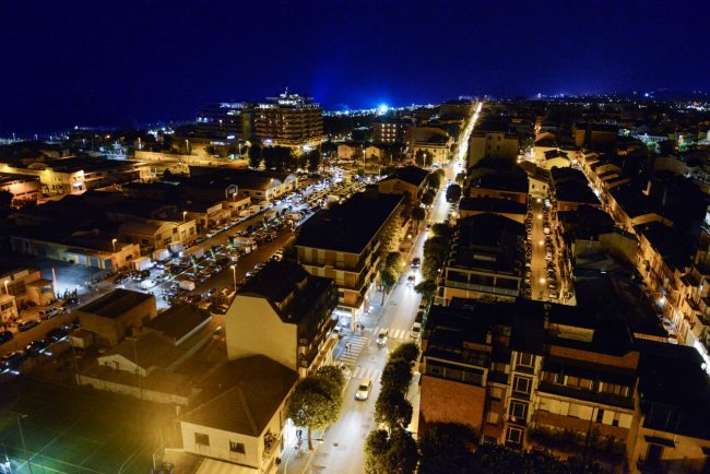 civitanova vista dall'alto - via matteotti notte (archivio 2015 FDM)
