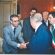 Carlo Azeglio Ciampi nel 2000 durante la sua visita a Macerata mentre stringe la mano al sindaco Romano Carancini, allora consigliere comunale