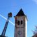 Il campanile di Bolognola danneggiato dal sisma