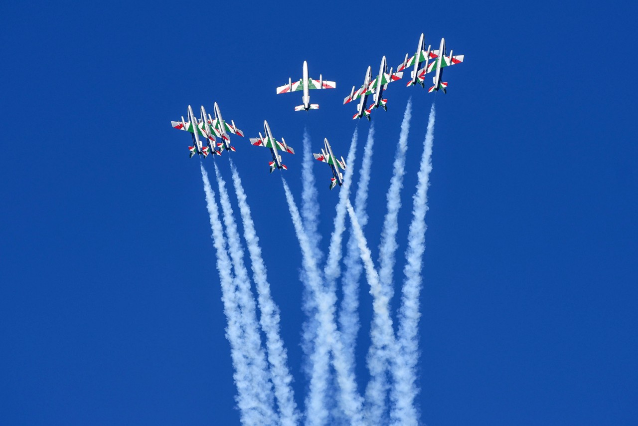 Le Frecce tricolori si «regalano» in anteprima: oggi le prove