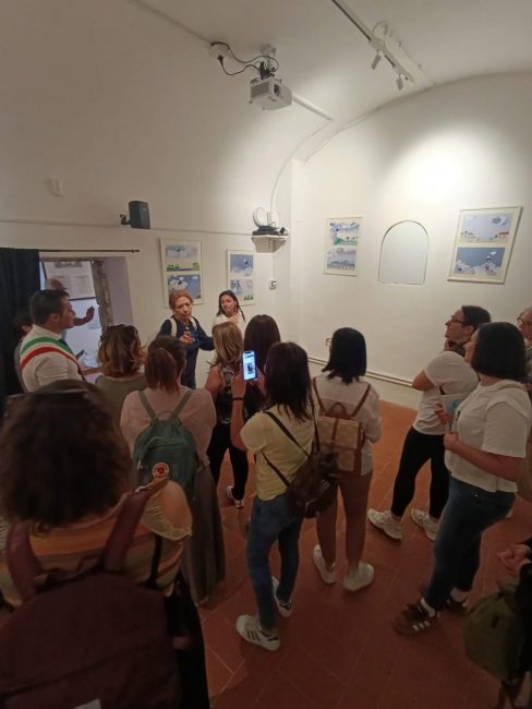 Inaugurazione della mostra dedicata all'omino della pioggia, personaggio di Gianni Rodari
