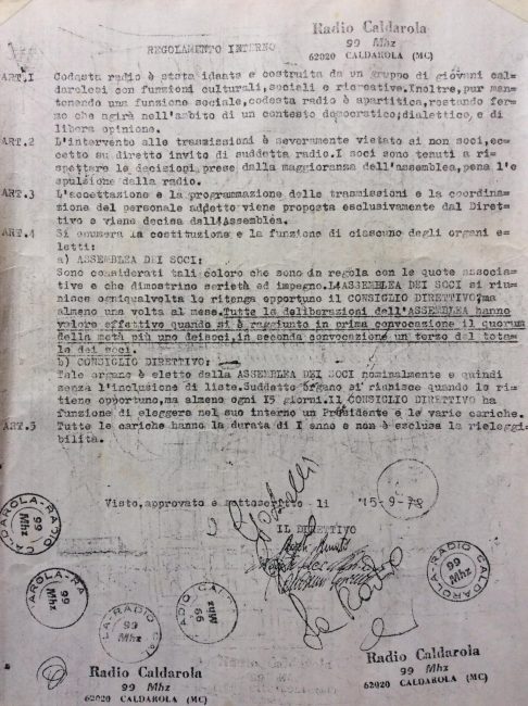 Il regolamento interno